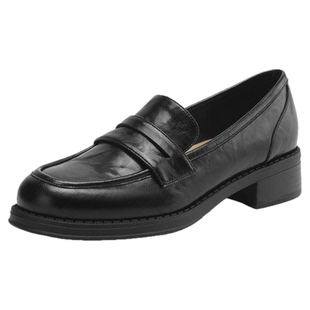 星期六黑色一脚蹬乐福鞋女士女款英伦风小皮鞋女鞋子春季百搭通勤