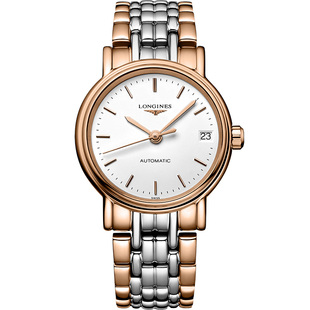 Longines浪琴 官方正品时尚系列女士机械表瑞士手表女 间金