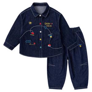 百补139.9【嘟嘟家】儿童牛仔休闲套装