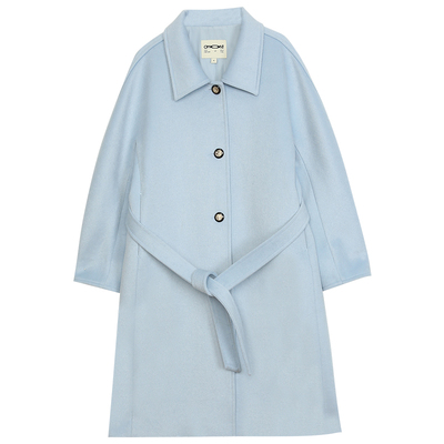 omont翻领中长款羊毛大衣