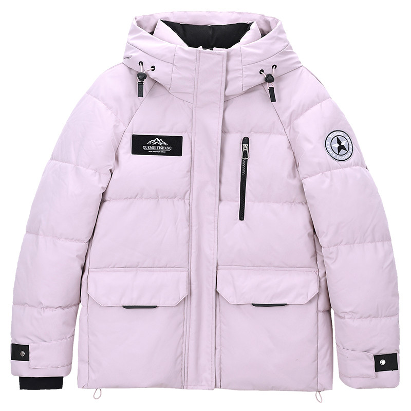 冬季女小个子加厚工装连帽棉服