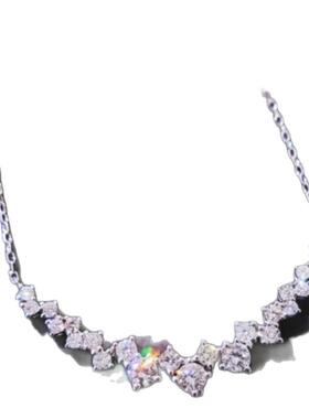 18K金繁星满天星微笑锁骨链纯银