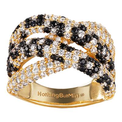 Dare买手店 NothingButMini黑白蛇纹满天星戒指闪亮气质原创首饰