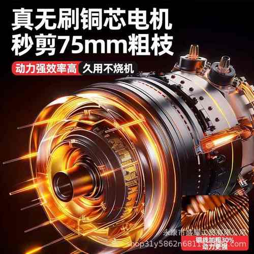 电动修枝剪手持式修剪树枝园林剪刀园艺粗充电枝剪剪刀果树剪锂电