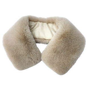 皮草仿獭兔毛毛领子男女翻方领通用羽绒服毛领大衣棉衣假领子单买