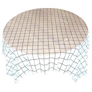 加厚一次性桌布饭店防水防滑防油厚台布家用餐厅图案白格餐桌10张