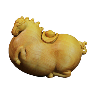 小叶黄杨木雕手把件文玩男士随身把玩实木雕刻工艺动物生肖马唐马