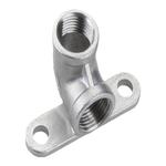 304不锈钢带座弯头90度4分猪饮水器可固定带底座45度内丝弯头 6分