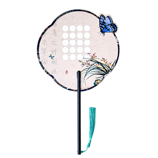 古典团扇硬笔书法作品纸李白高适杜甫古诗词抄写扇子钢笔毛笔宫扇创作水墨画手写田字格扇面夏天培训班比赛用