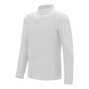 安德玛官方抓绒衣男秋冬薄款摇粒绒上衣立领拉链半开襟保暖打底衫