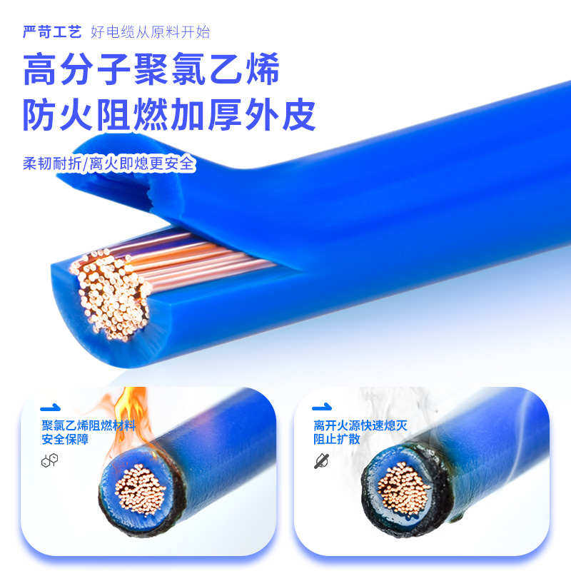 汽车线配电柜电箱线rv电子线多股软铜芯rv电线0.3 0.5 0.75 1平方