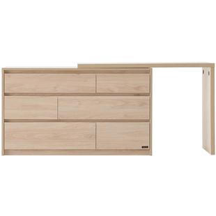 全友家居奶油风化妆桌卧室储物柜六斗柜梳妆台一体床尾置物柜子