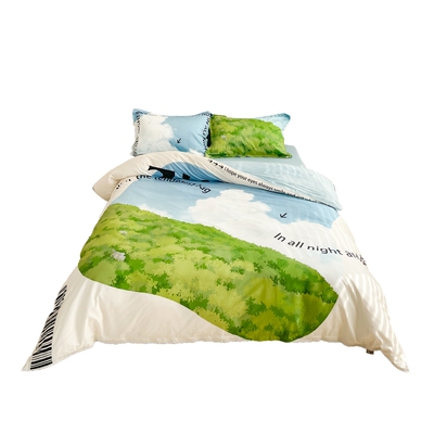 原创治愈系全棉四件套100棉宿舍