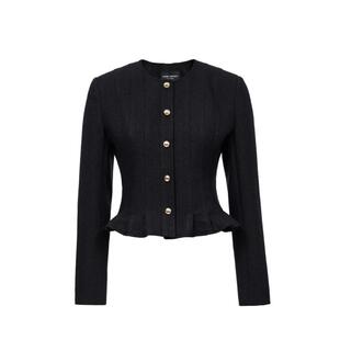 绫致Vero Moda2026秋冬新款短外套女荷叶边翻领小香风长袖上衣