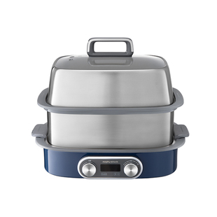 摩飞电蒸锅极速蒸锅海鲜蒸汽锅家用多功能长方形隔水蒸炖锅MR1168