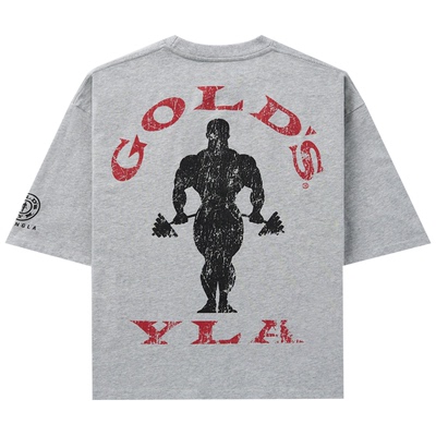 GOLDSGYM宽松全棉美式运动t恤灰