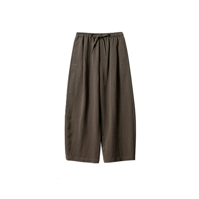 复古慵懒抽绳伞兵裤女