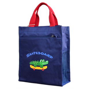 手提包外出上课手提袋初中小学生补习袋拉链轻便防水补课包拎书袋