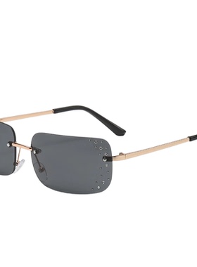 无边框水钻镶嵌欧美复古太阳墨镜