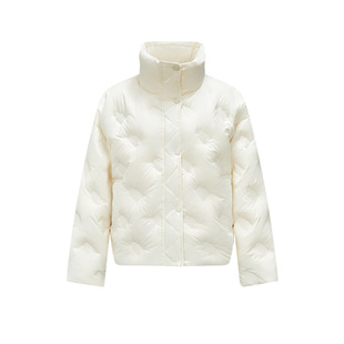 森马羽绒服女冬季薄款90绒子防泼水防风宽松千鸟格立领设计感外套