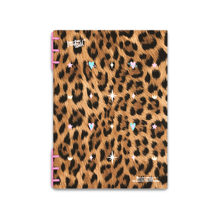 PECPECWELL活页笔记本【豹纹系列-轻薄款】可拆卸内页通用笔记本活页夹六爪笔记本PP防水材质书写硬面抄
