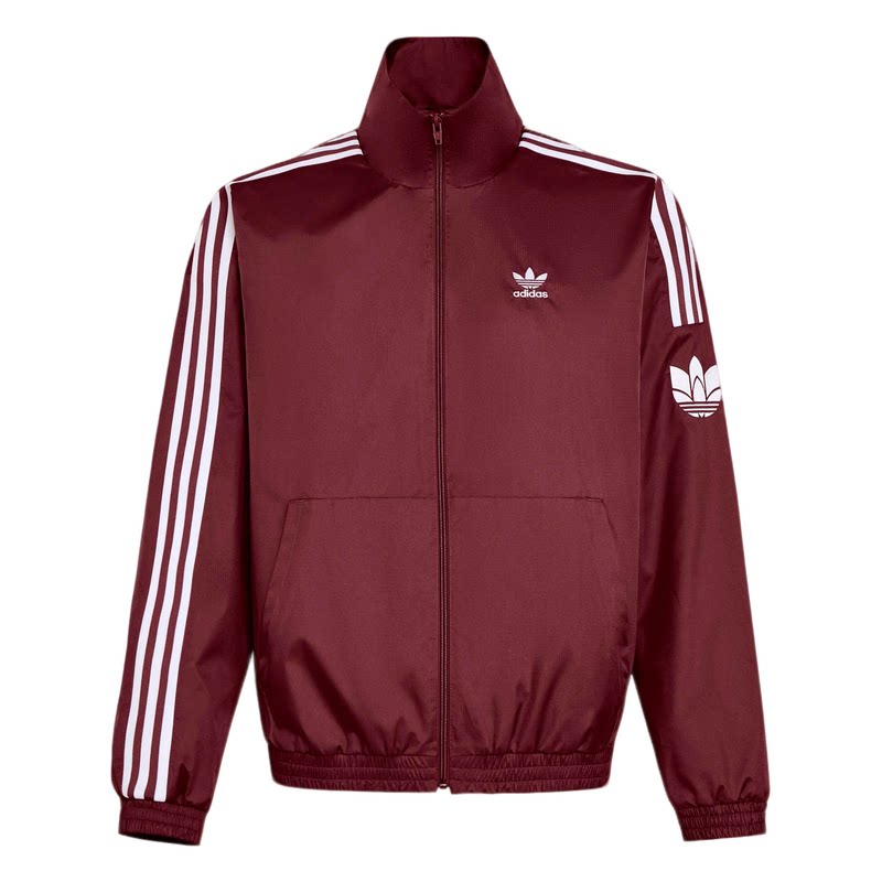 Adidas阿迪达斯三叶草外套男女经典三条纹运动复古立领夹克KV8854