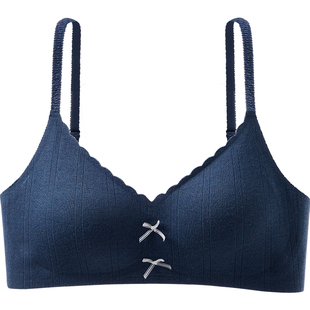 六只兔子内衣女小胸聚拢无钢圈胸罩防下垂果冻条软支撑收副乳文胸