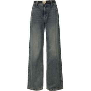 ONLY2026春季新款酷感松驰高腰随性遮肉宽松直筒裤长裤牛仔裤女