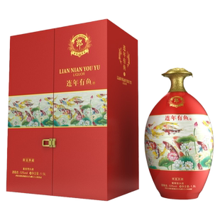[连年有鱼1.5L]郎酒 连年有鱼 53度酱香型白酒1.5L 收藏摆柜纪念