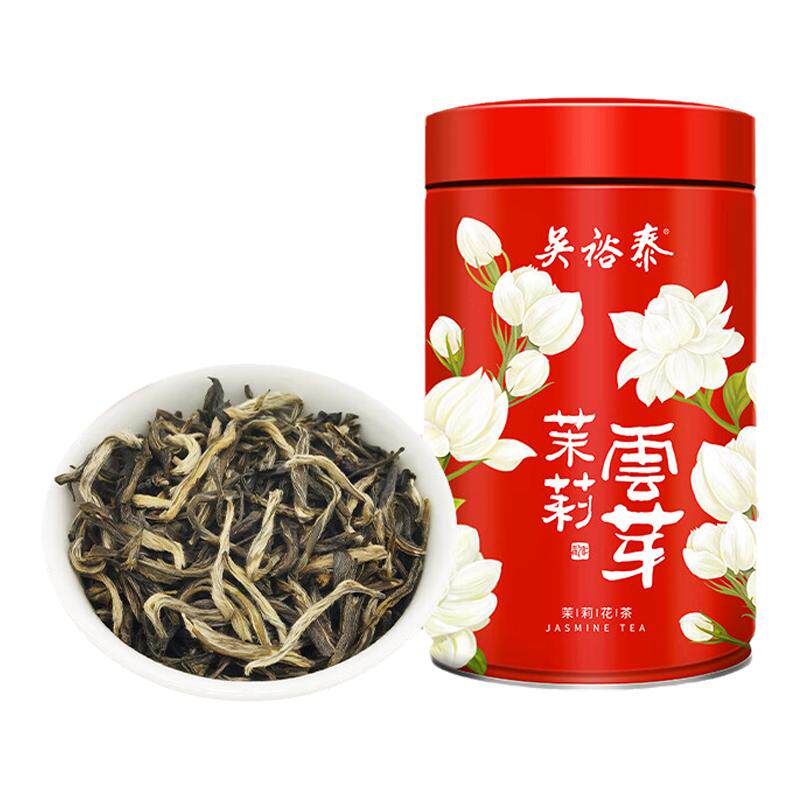 吴裕泰茶叶 茉莉花茶 红罐云芽 150g/罐 茉莉绿茶 浓香型