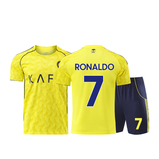 c罗球衣利雅得胜利7号主客场比赛训练服成人儿童足球服套装男定制