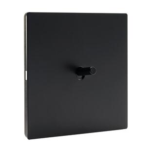 PIALT 黑色短杆哑光家用开关复古拨杆插座面板墙壁暗装单开