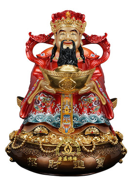 纯铜财神爷佛像店铺家用招财摆件