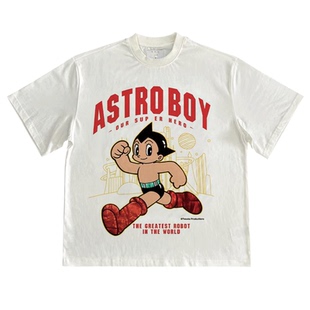 ASTROBOY铁臂阿童木潮牌短袖T恤美式vintage古着感男女重磅棉半袖