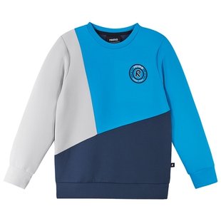 芬兰reima男女儿童大童春秋新款弹力休闲字母印花圆领长袖卫衣