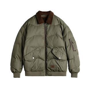 马登工装美式复古CWU45P飞行夹克短款翻领保暖轰炸机棉服外套男冬