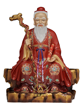 月老神像黄铜叠染姻缘牵红绳摆件