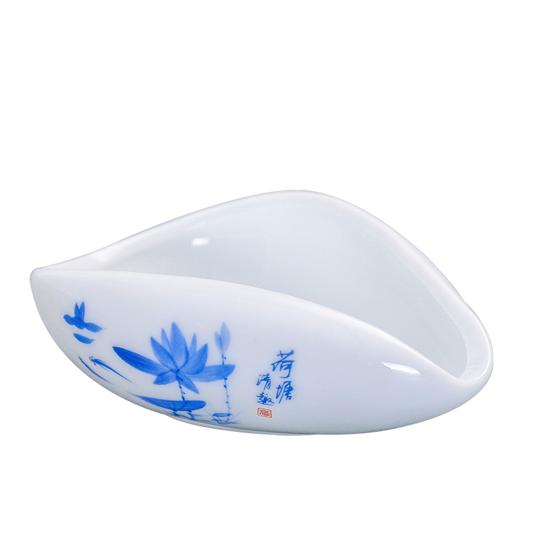 白瓷茶荷瓷茶则陶瓷茶赏茶则茶铲赏茶茶勺功夫茶具茶艺茶道配件