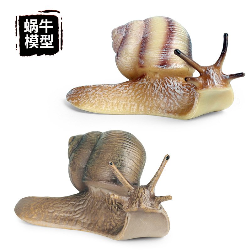 儿童早教仿真动物模型玩具实心摆件装饰品造景景观微蜗牛花园庭院