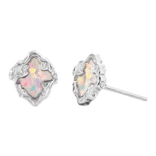 恋爱心跳幻彩纯银小耳钉小众设计纹理百搭高级感气质耳饰养耳洞女