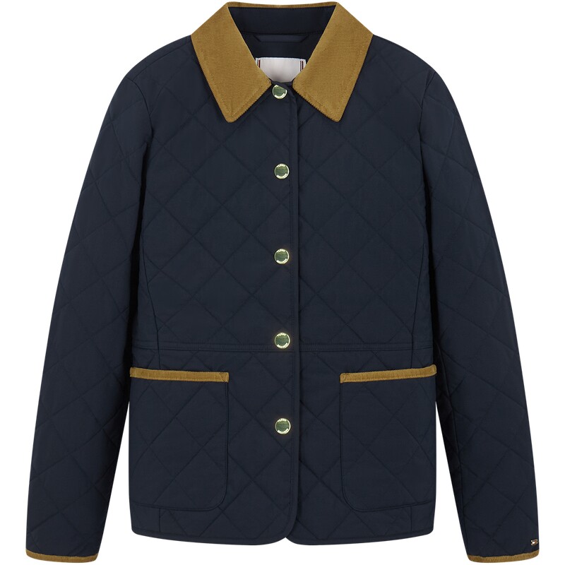Tommy女装菱格轻薄收腰棉服夹克