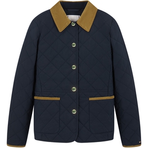 Tommy女装菱格轻薄收腰棉服夹克