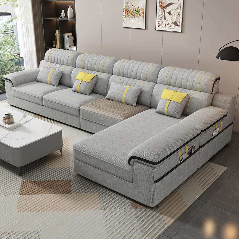 新款雪尼尔棉麻布艺沙发可拆洗简约现代小户型客厅冬夏两用猫抓皮