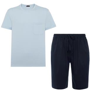 爱慕先生25夏悦棉家居服男士棉质柔软舒适套头短袖短裤睡衣男套装