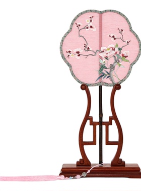 礼物非遗苏绣中式古风团扇夏日