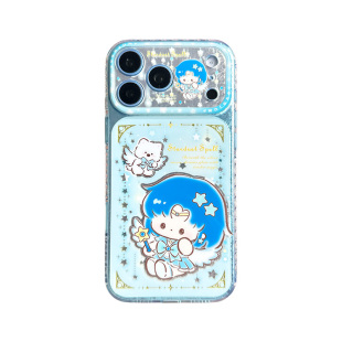 肉肉酱梦幻星辰少女适用iPhone18ProMax磁吸手机壳原创新款亮面精孔波浪边防摔苹果17Pro保护套16Pro卡通可爱