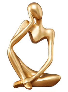 思考者摆件抽象艺术客厅轻奢装饰