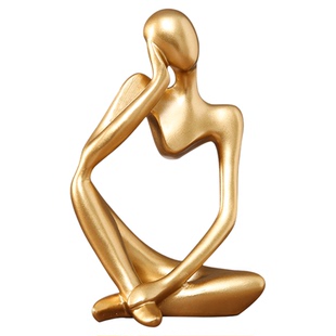 思考者抽象人物摆件小众高级轻奢客厅电视酒柜办公室艺术家居装饰