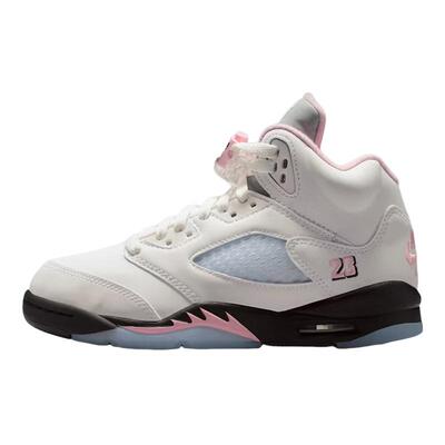 Nike耐克女鞋Air Jordan 5 AJ5白樱花粉大童复古篮球鞋HQ7980-102