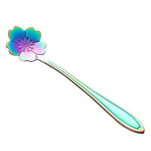 创意不锈钢金色咖啡匙可爱小号网红勺子短柄精致牛奶樱花搅拌勺长